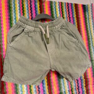 Zara Light Sage Green Elastic Waist Kids Shorts